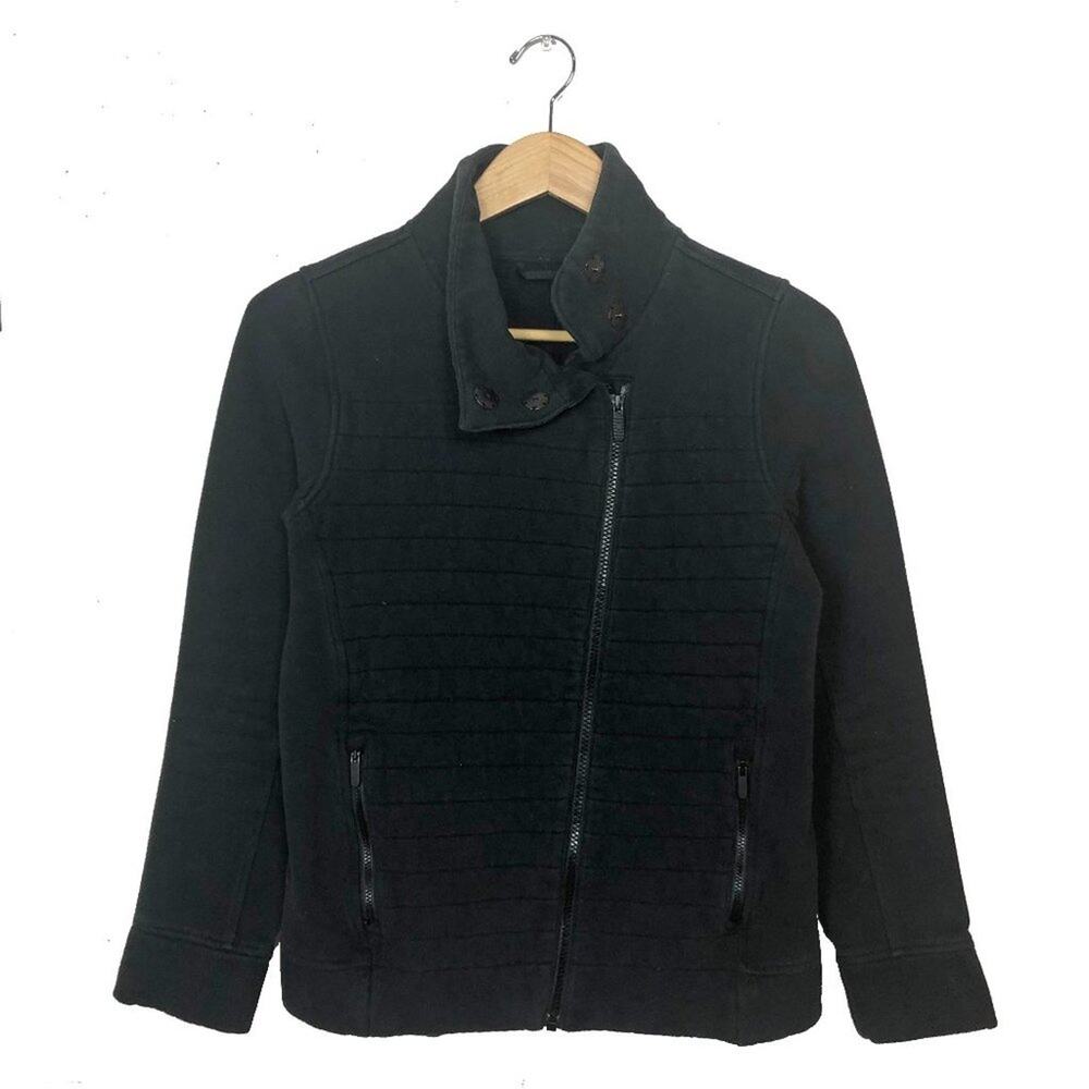 Lululemon Fleece Be True Jacket Sweatshirt Moto Zip Black 4